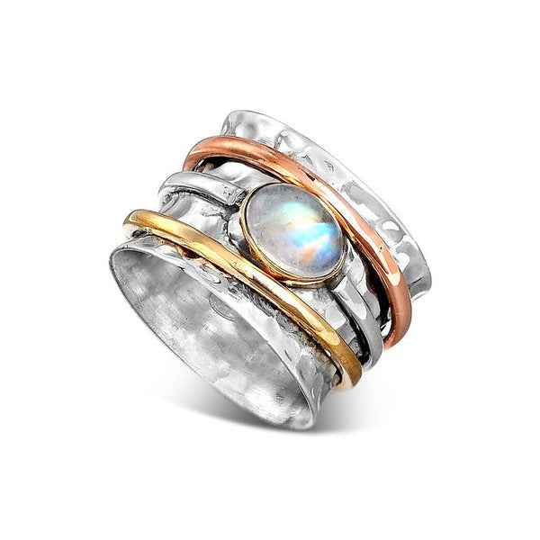 Vintage Turquoise Plated Three-Color Ring