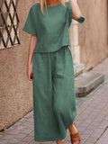 Casual and Loose Solid Color Set of Two Pieces