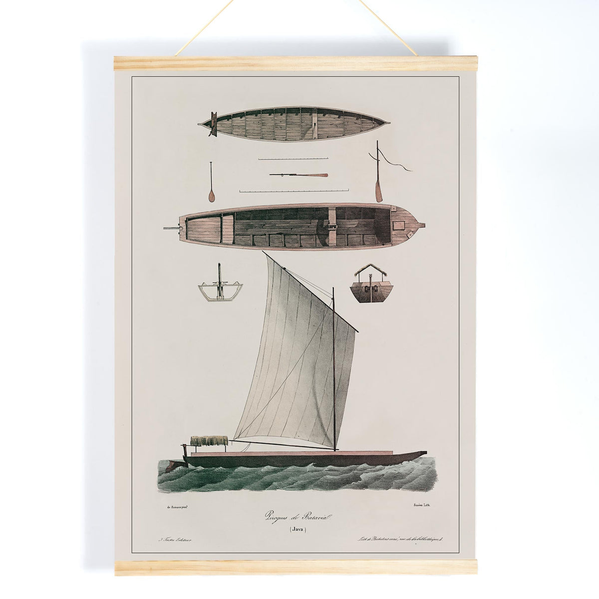 Pirogues de Batavia Canvas Print