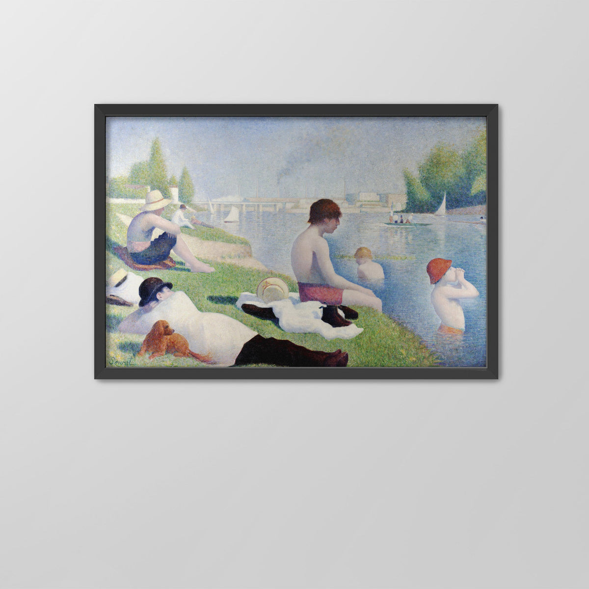 Bathers at Asnières Canvas Print