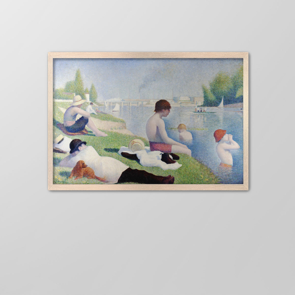 Bathers at Asnières Canvas Print