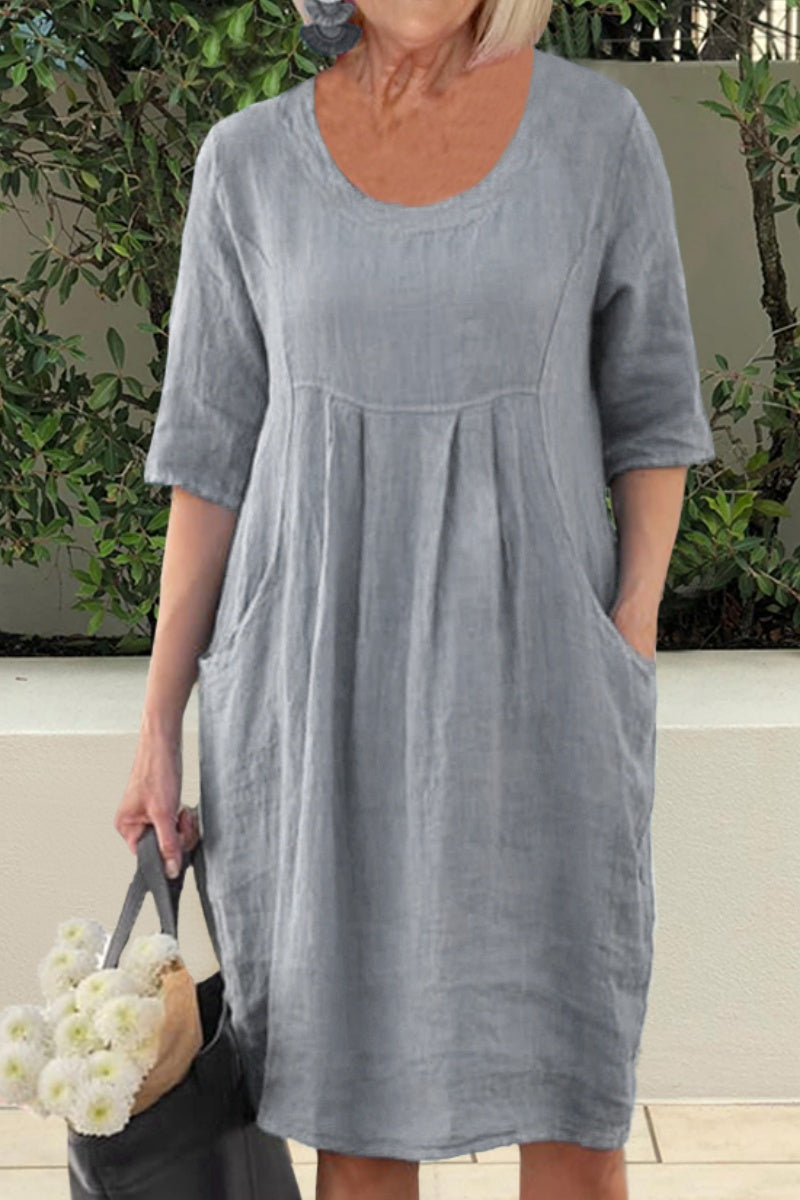 Cotton Pocket Tunic Dress Plus Size