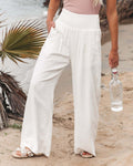Casual wide leg cotton and linen loose trousers⭐