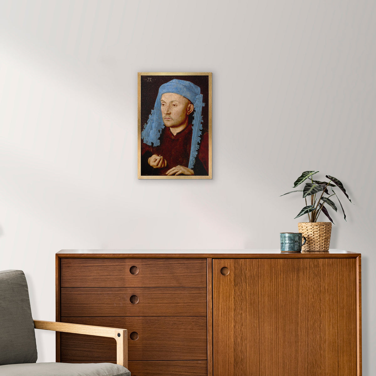 Man with a Blue Chaperon Canvas Print