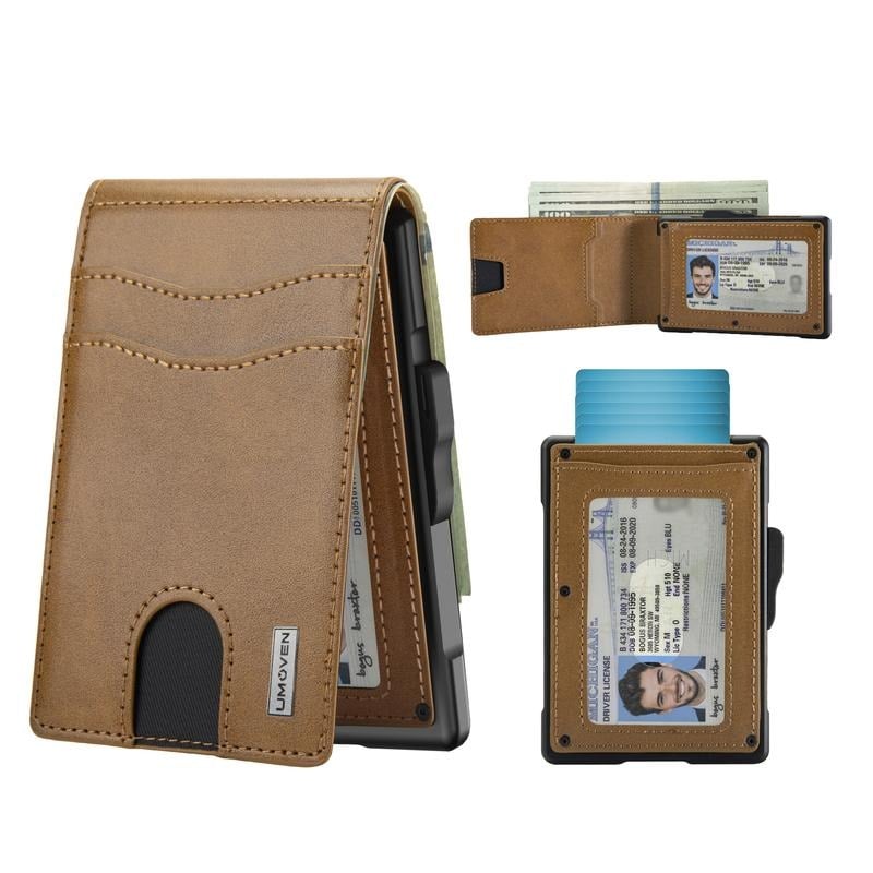💳Wallet for Men - Pop Up Case, Cash Slot, and Credit Card Slot - Slim Aluminum Wallet with RFID Blocking