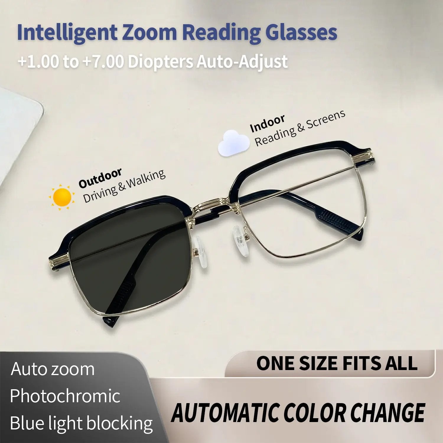 👓✨Auto-Adjusting HD Reading Glasses for Men & Women