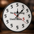 🔥Limited-Time 49% OFF 🔥Funny "No Drinking Until After 5" Round Wall Clock