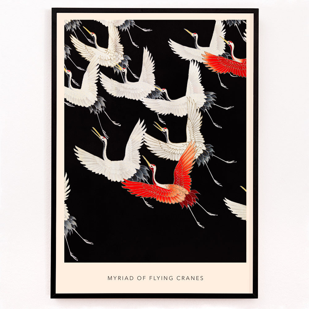 Myriade de grues en vol Canvas Print