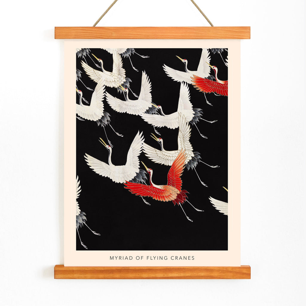 Myriade de grues en vol Canvas Print