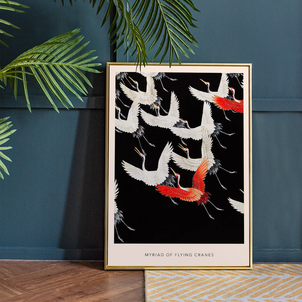 Myriade de grues en vol Canvas Print