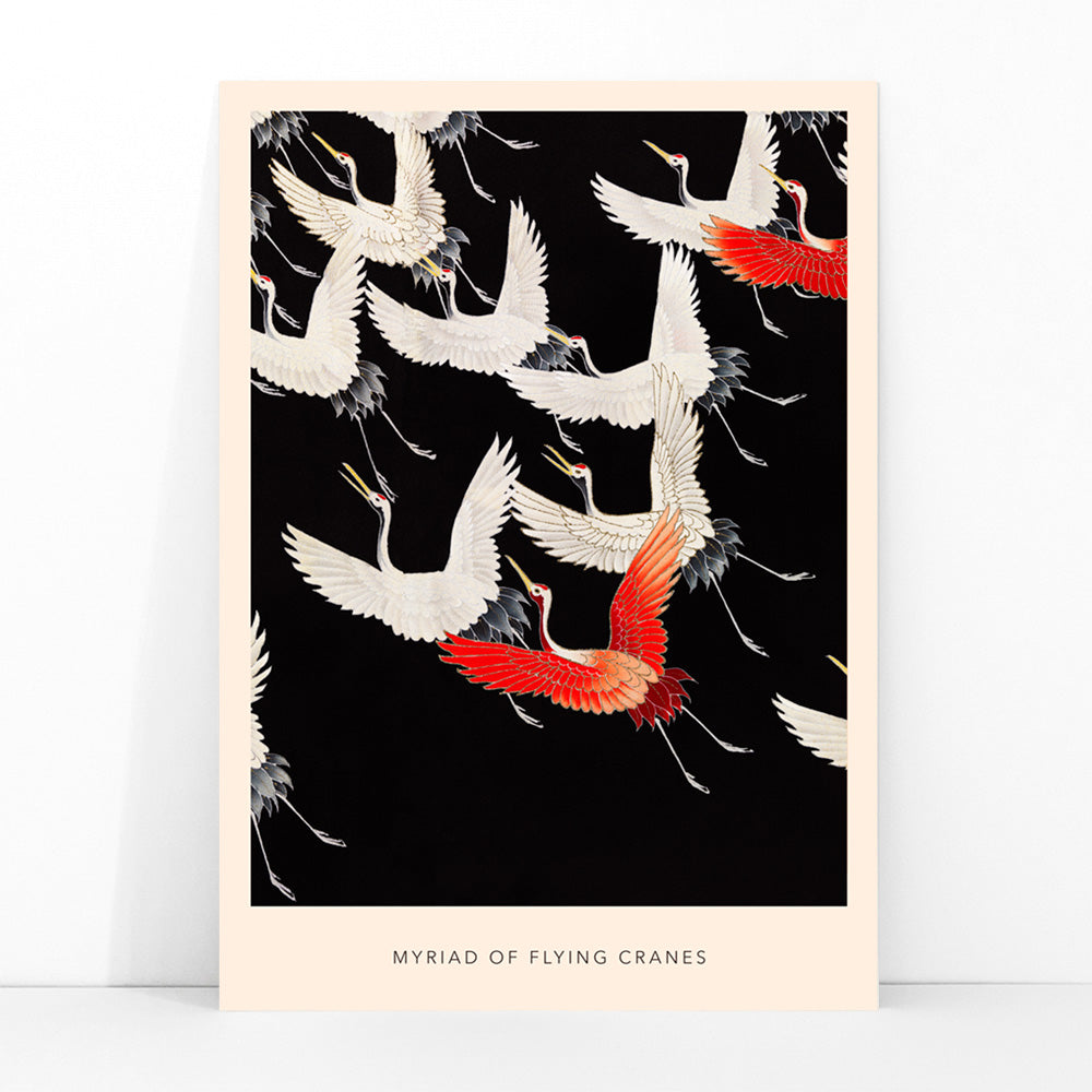 Myriade de grues en vol Canvas Print