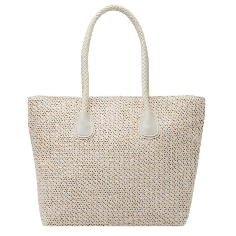 Large Capacity Woven Hand-Carrying Big Shoulder Bag