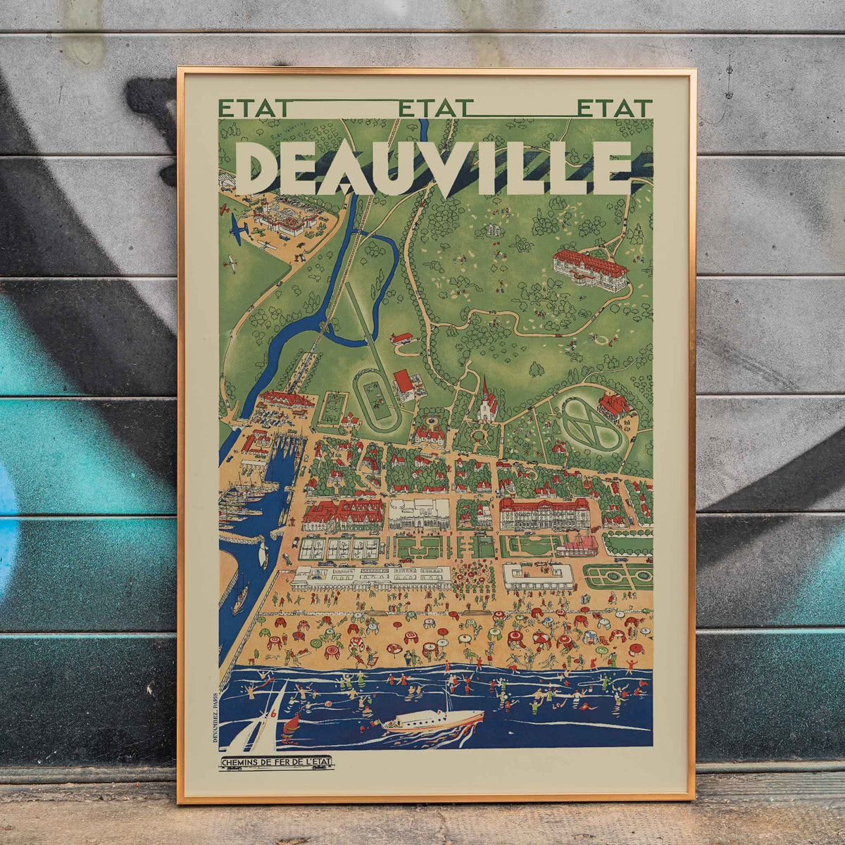 Deauville en train Poster by Moryarty - Oil Painting canvas print