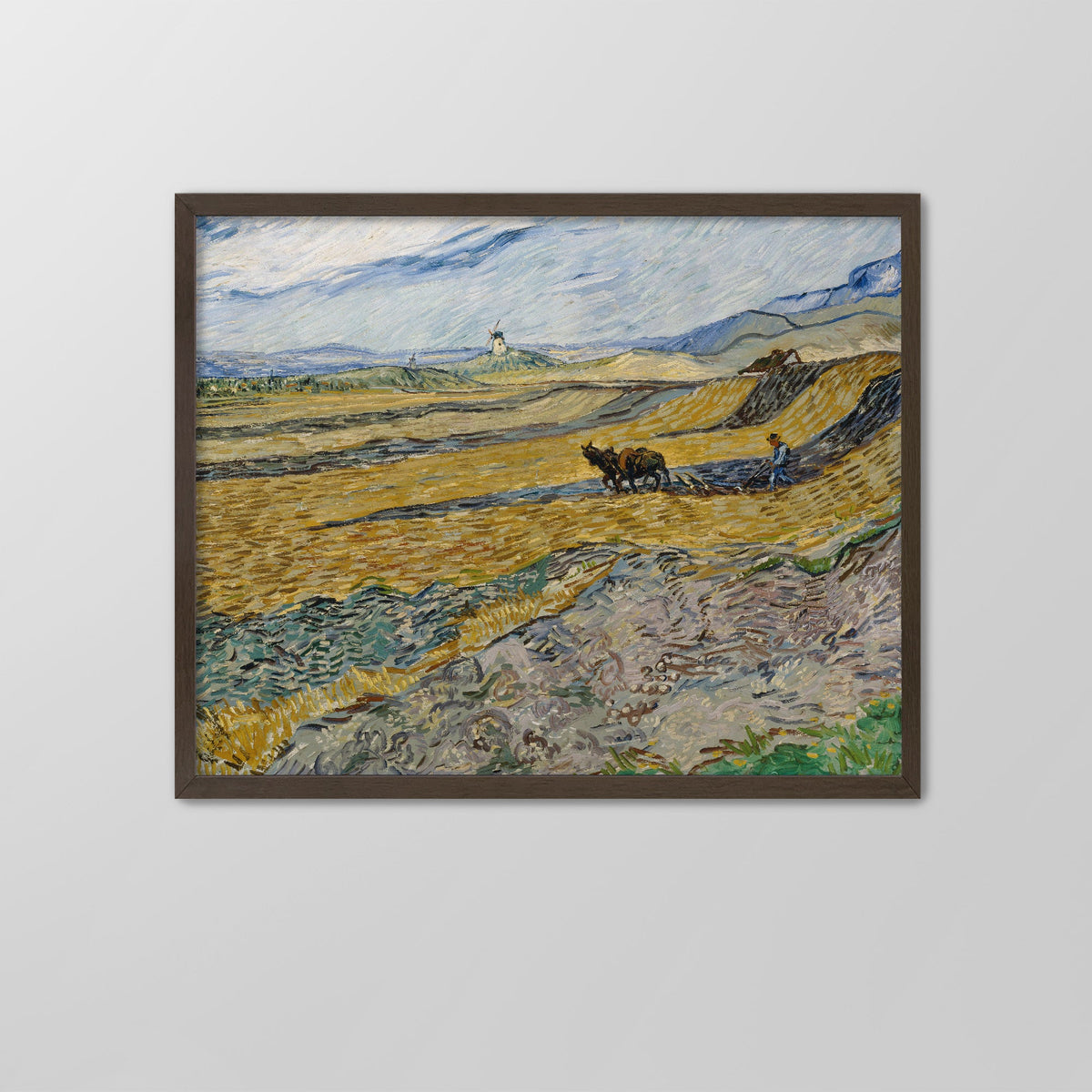 Enclosed Field with Plowman Canvas Print