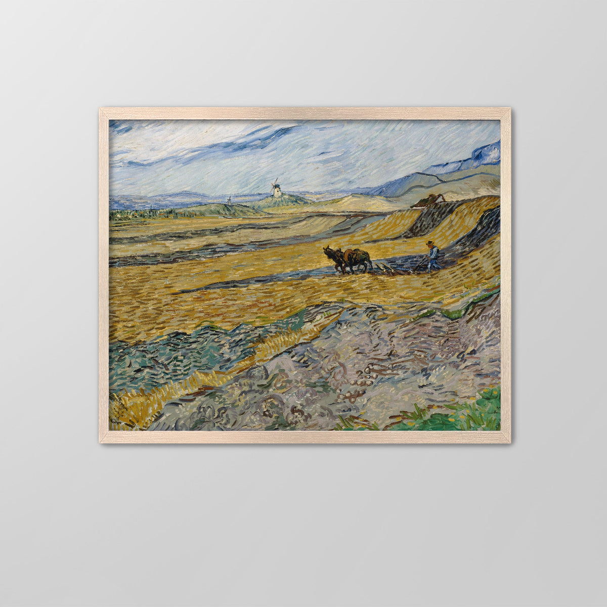 Enclosed Field with Plowman Canvas Print