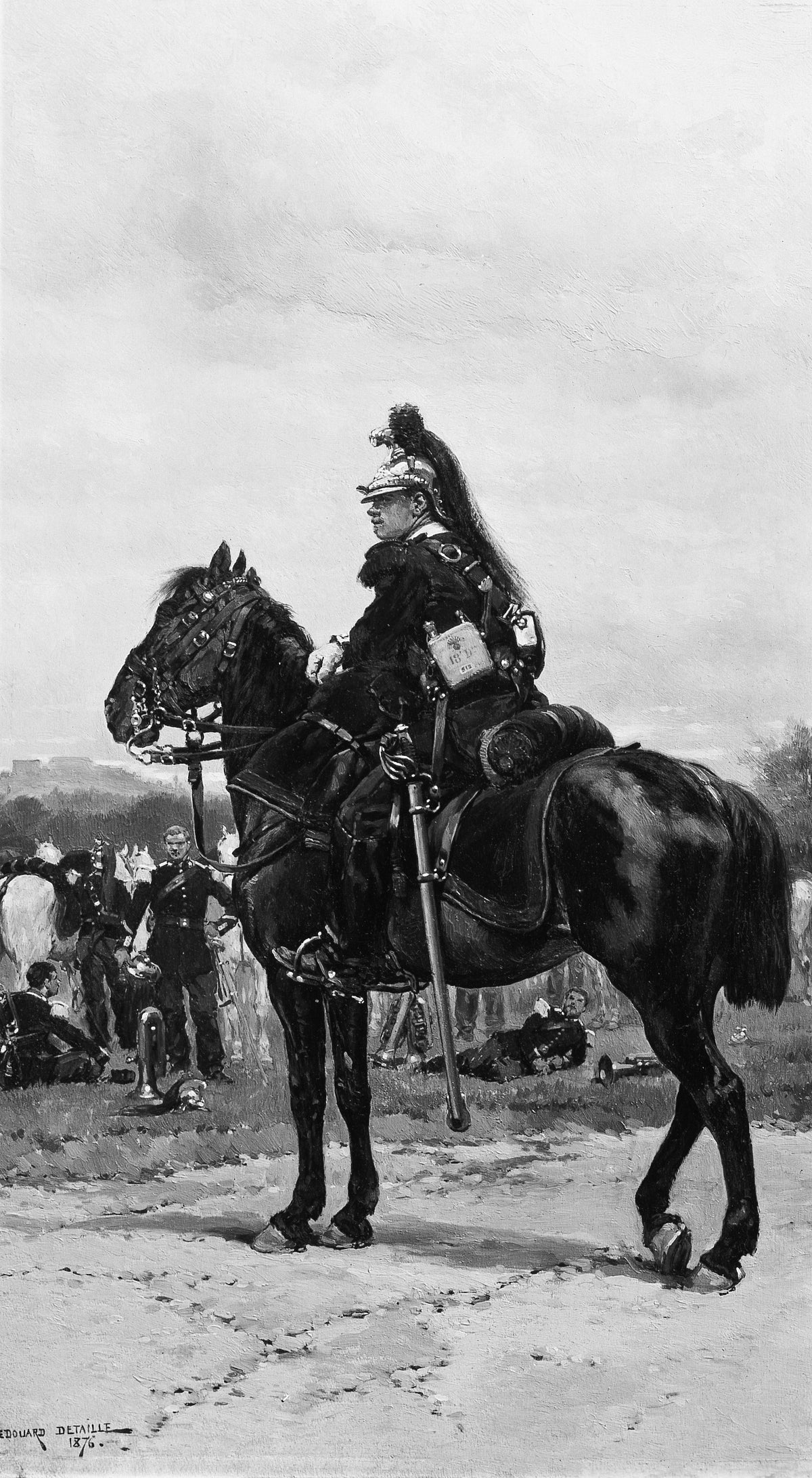 A Dragoon on Horseback by Edouard Detaille - Classic Art canvas print