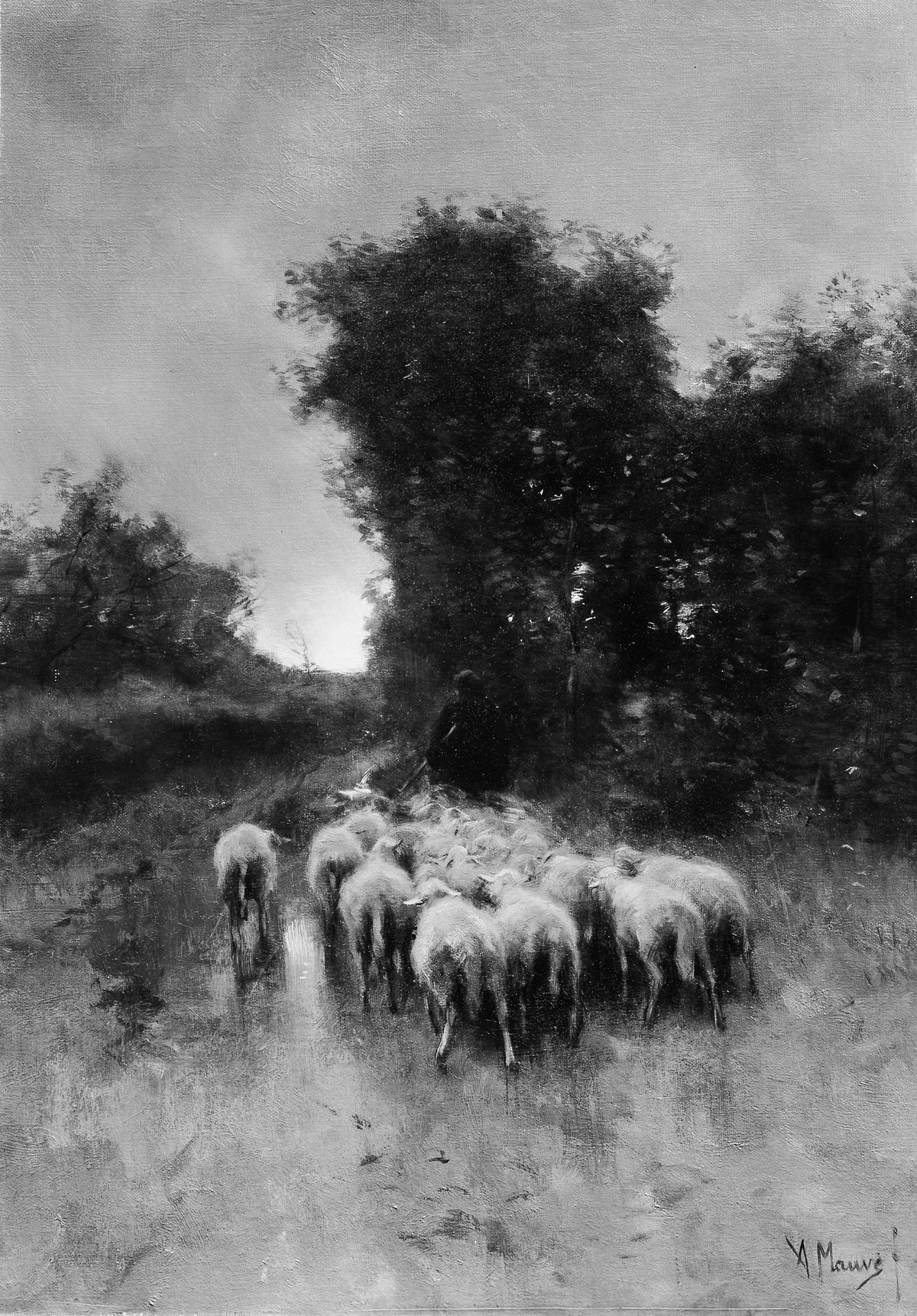 Twilight by Anton Mauve - Oil Painting canvas print