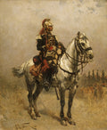 A Cavalryman by Alphonse-Marie-Adolphe de Neuville - Oil Painting canvas print