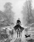 Going to Market by Constant Troyon - Oil Painting canvas print