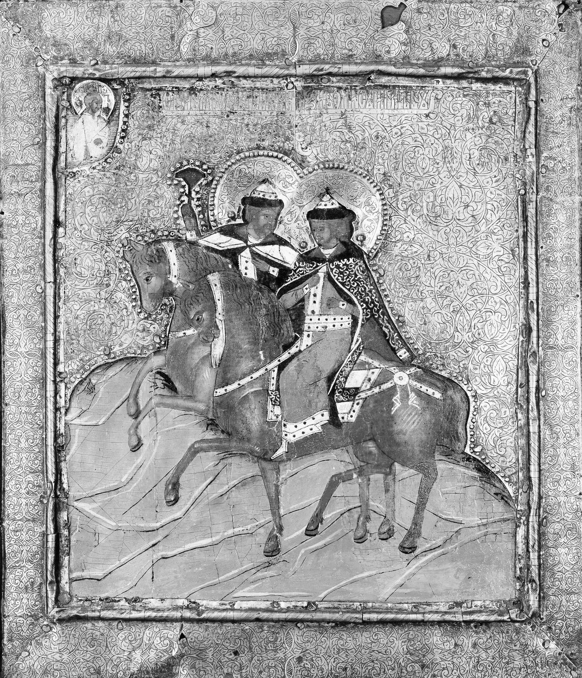 Saints Boris and Gleb by Russian Painter - Tempera canvas print