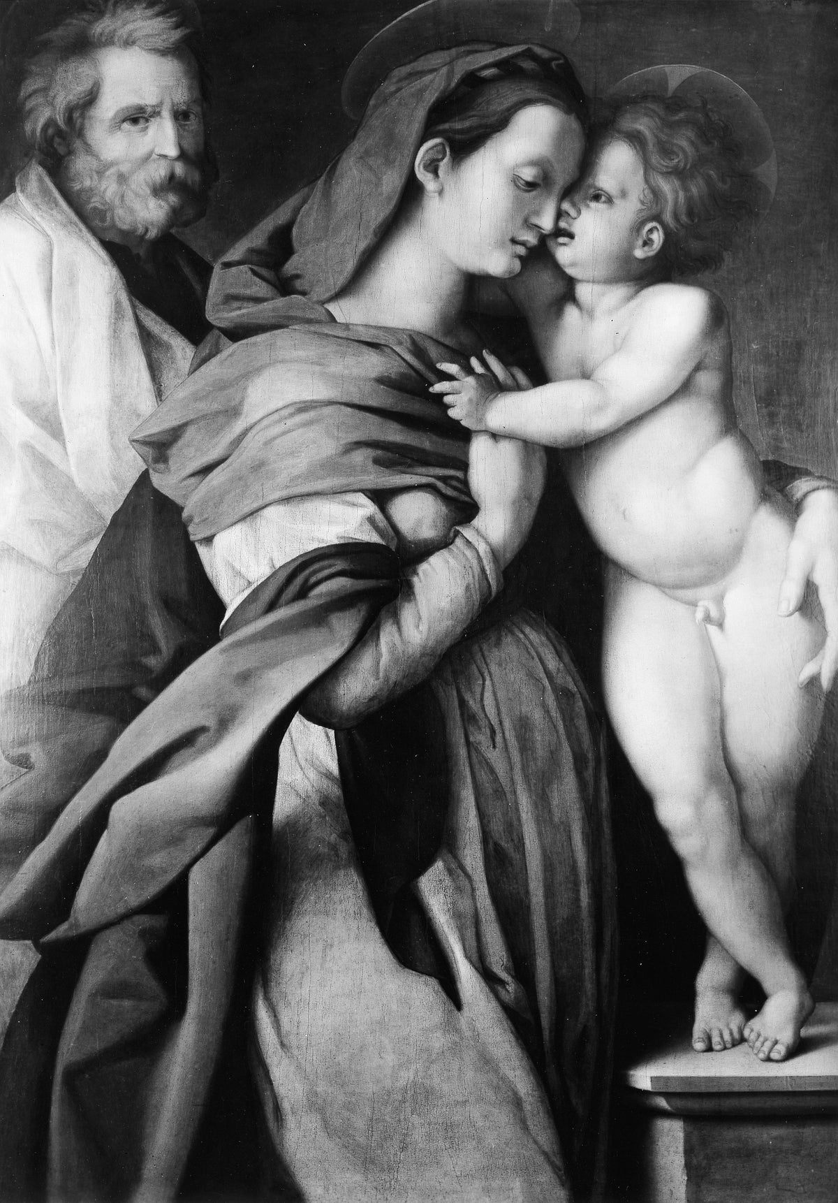 Holy Family by Jacopino del Conte - Classic Art canvas print
