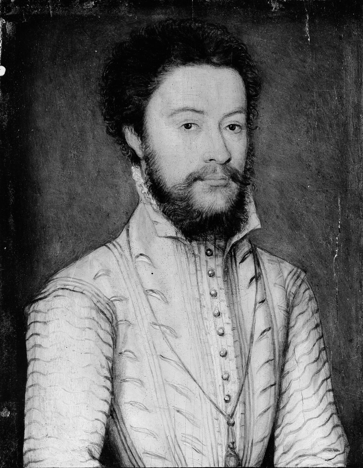 Portrait of a Bearded Man in White by Corneille de Lyon - Classic Art canvas print
