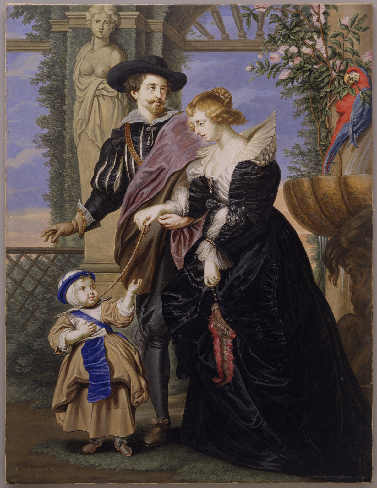 Copy after Rubens, Helena Fourment 16141673, and Their Son Frans 16331678 by Bernard Lens - Classic Art canvas print
