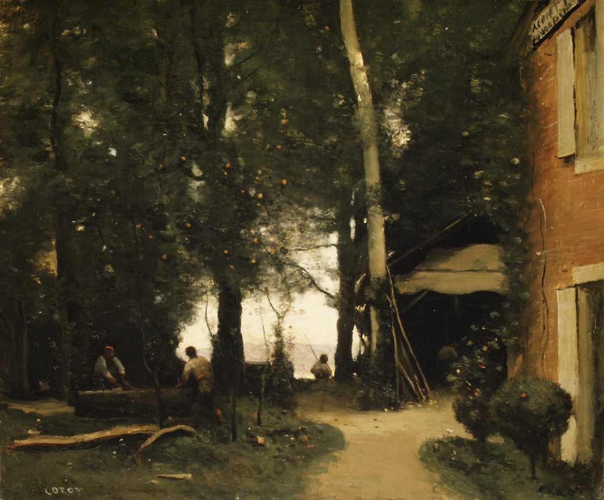 The Banks of the Seine at Conflans by Camille Corot - Realist canvas print