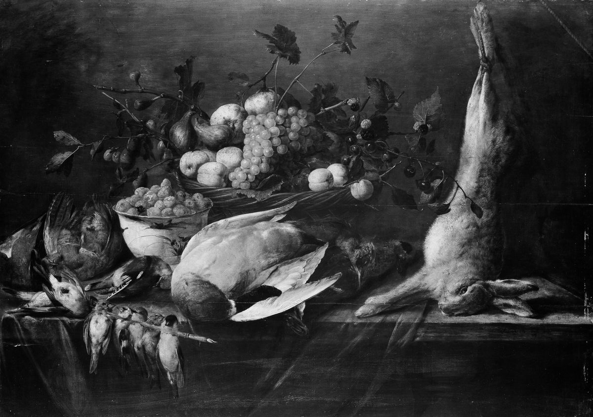 Still Life of Fruit and Game by Pieter van Overschee - Classic Art canvas print