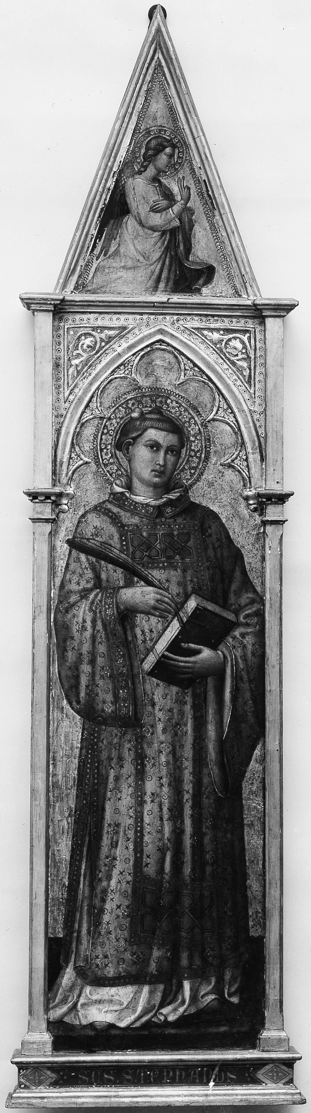 Saint Stephen with the Angel of the Annunciation by Martino di Bartolommeo di Biagio - Tempera canvas print