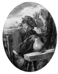 A Peasant with a Bird by Adriaen Brouwer - Classic Art canvas print