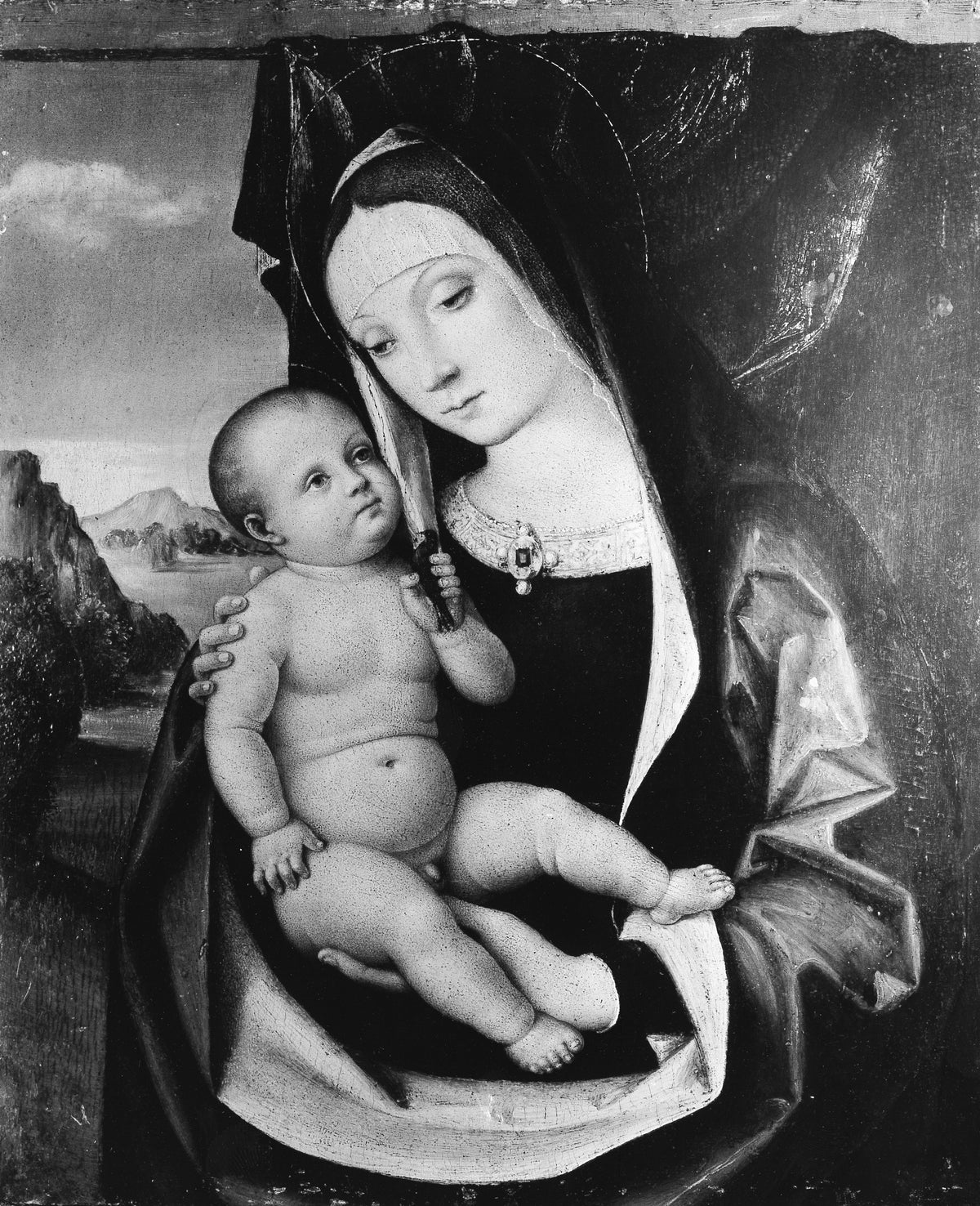 Madonna and Child by Ercole Banci - Tempera canvas print
