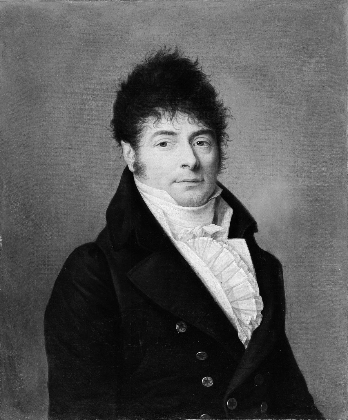 Portrait of a Man in a Blue Coat by French Painter - Oil Painting canvas print