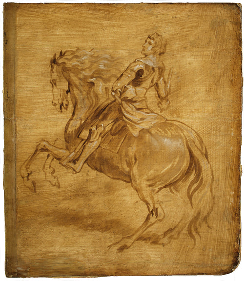 A Man Riding a Horse by Anthony van Dyck - Classic Art canvas print