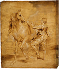 A Man Mounting a Horse by Anthony van Dyck - Classic Art canvas print