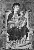 Madonna and Child Enthroned by Italian (Florentine) Painter - Tempera canvas print