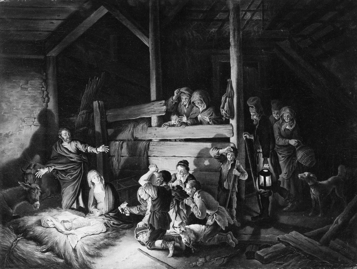 The Adoration of the Shepherds by Christian Wilhelm Ernst Dietrich - Oil Painting canvas print