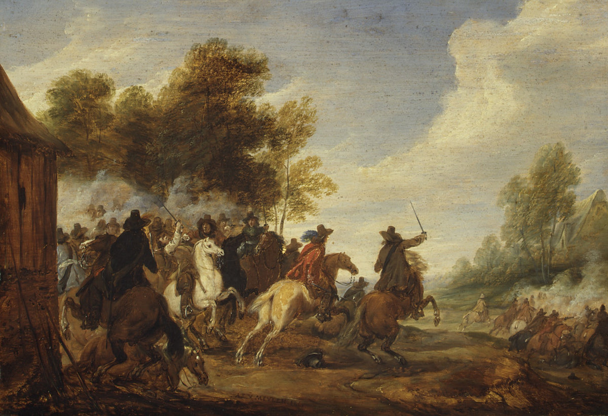 A Cavalry Engagement by Adam Frans van der Meulen - Classic Art canvas print