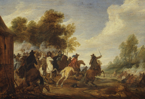 A Cavalry Engagement by Adam Frans van der Meulen - Classic Art canvas print