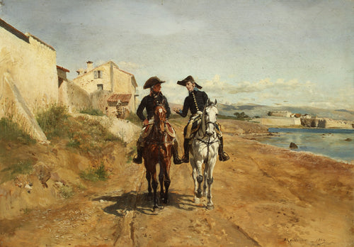 A General and His Aide-de-camp by Ernest Meissonier - Classic Art canvas print