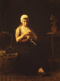 Expectation by Jozef Israëls - Oil Painting canvas print