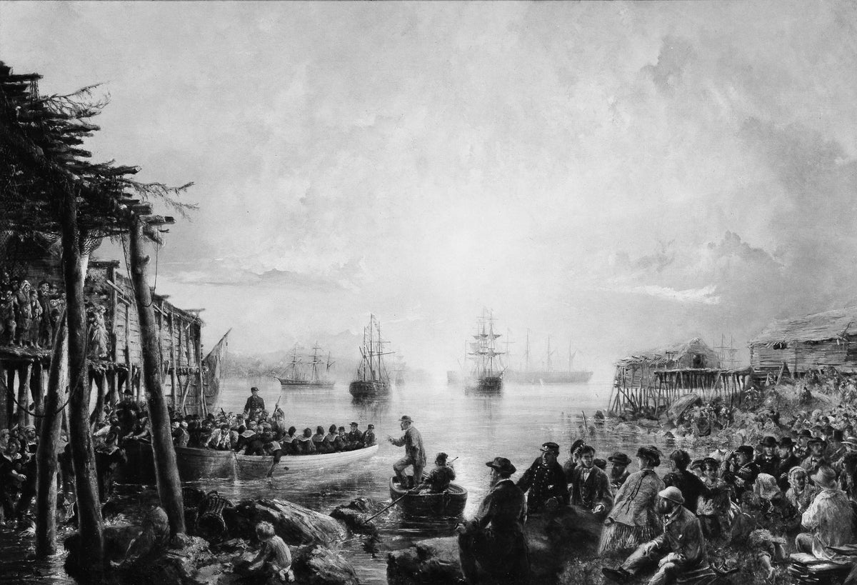 Landing at Newfoundland by Robert Charles Dudley - Oil Painting canvas print