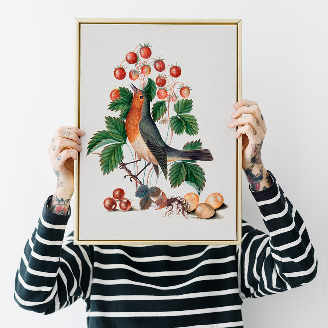 Rouge-gorge familier Poster by Moryarty - Oil Painting canvas print