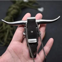 Tactical Stainless Steel Bull Headgear Belt Buckle