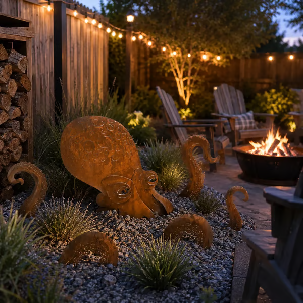🔥2026 Hot Sale - 🐙Rust Patina Giant Squid Garden Sculpture