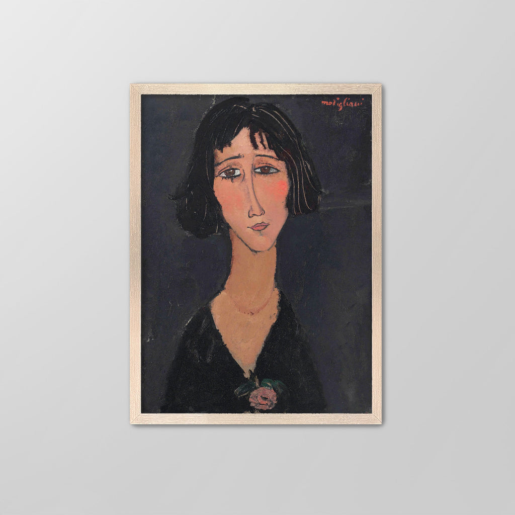 Young Woman with a Rose Canvas Print