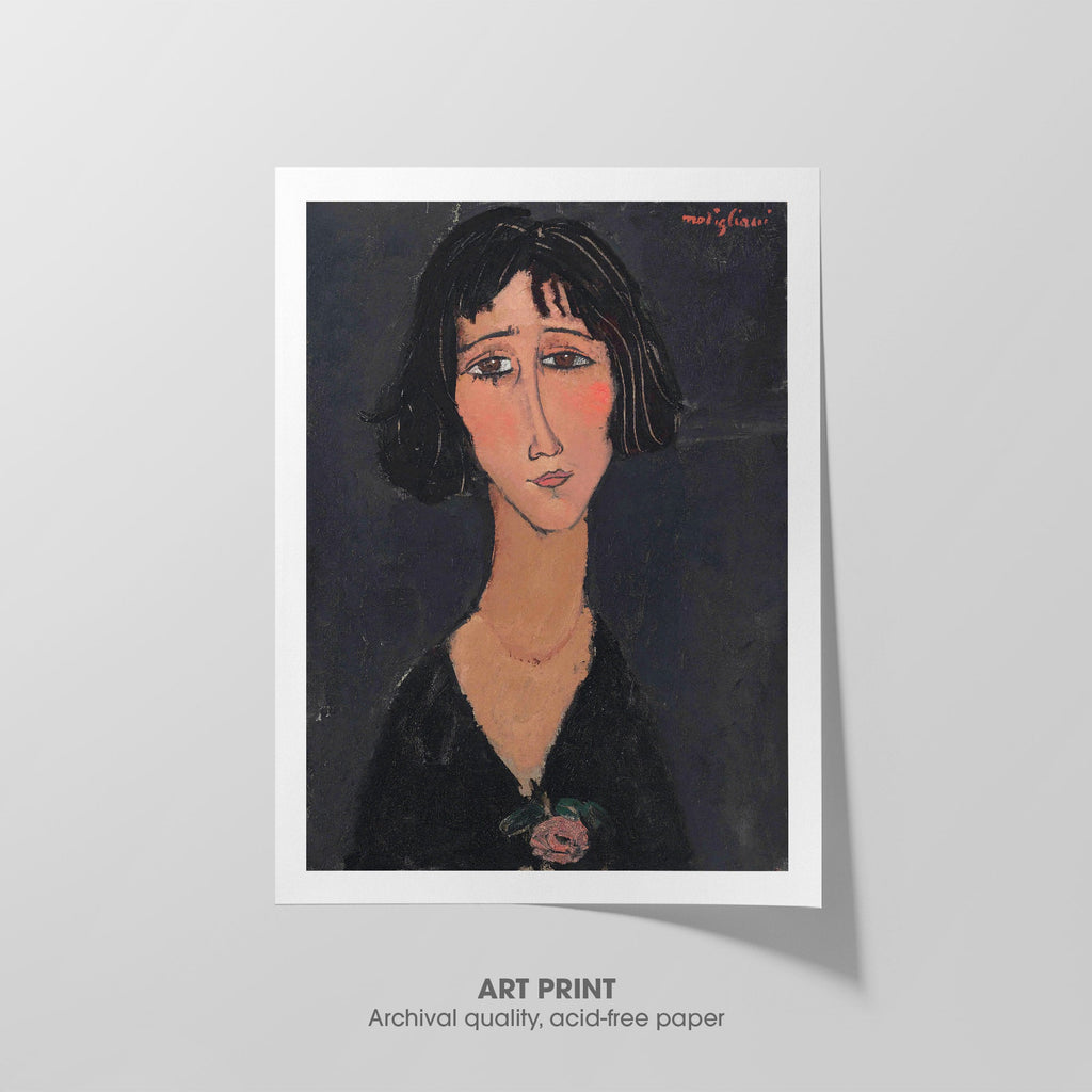 Young Woman with a Rose Canvas Print