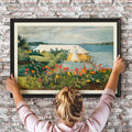 Jardin fleuri et bungalow Canvas Print
