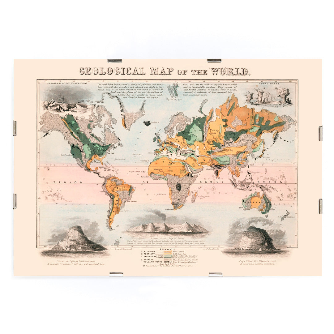 Carte géologique du monde Canvas Print