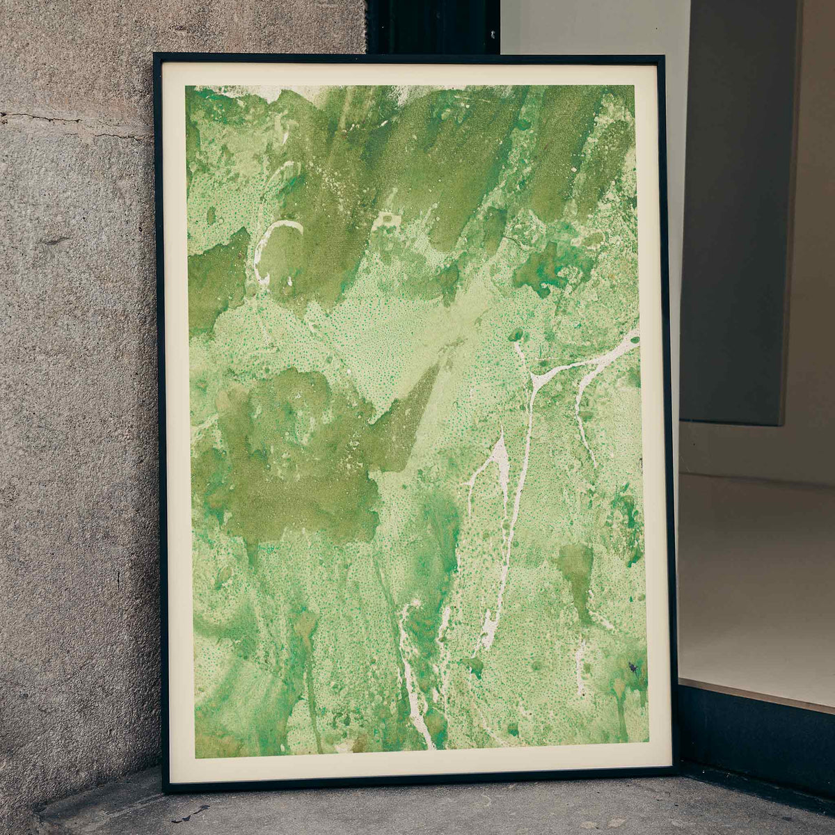 Papier marbré vert Canvas Print